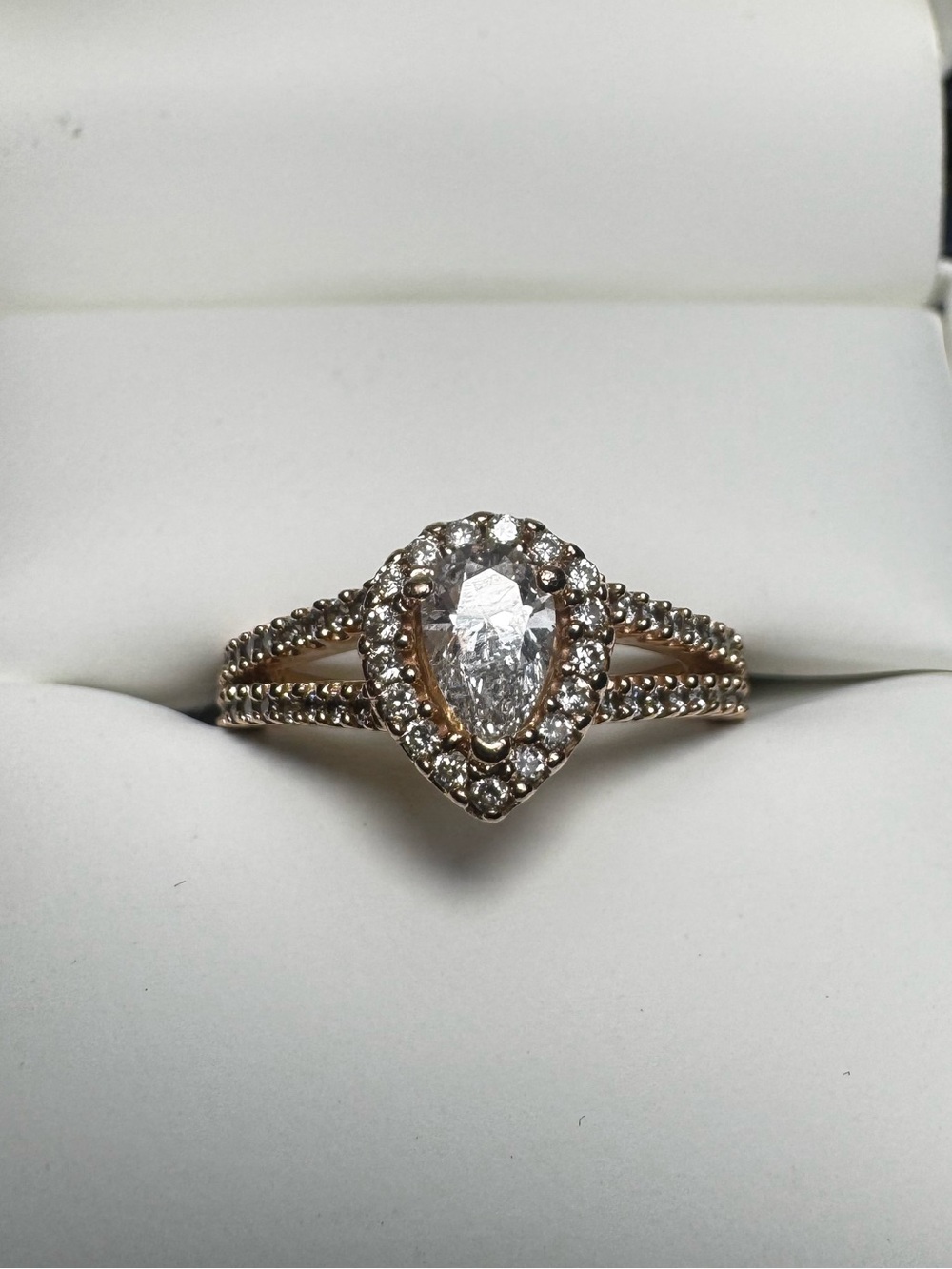 Rose Gold Pear Diamond Engagement Ring
